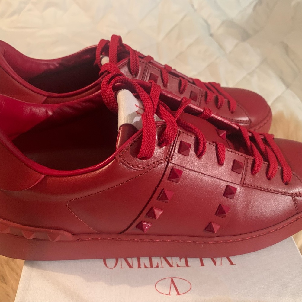 VALENTINO RED ROCK STUDDED SNEAKERS. - Picture 5 of 6